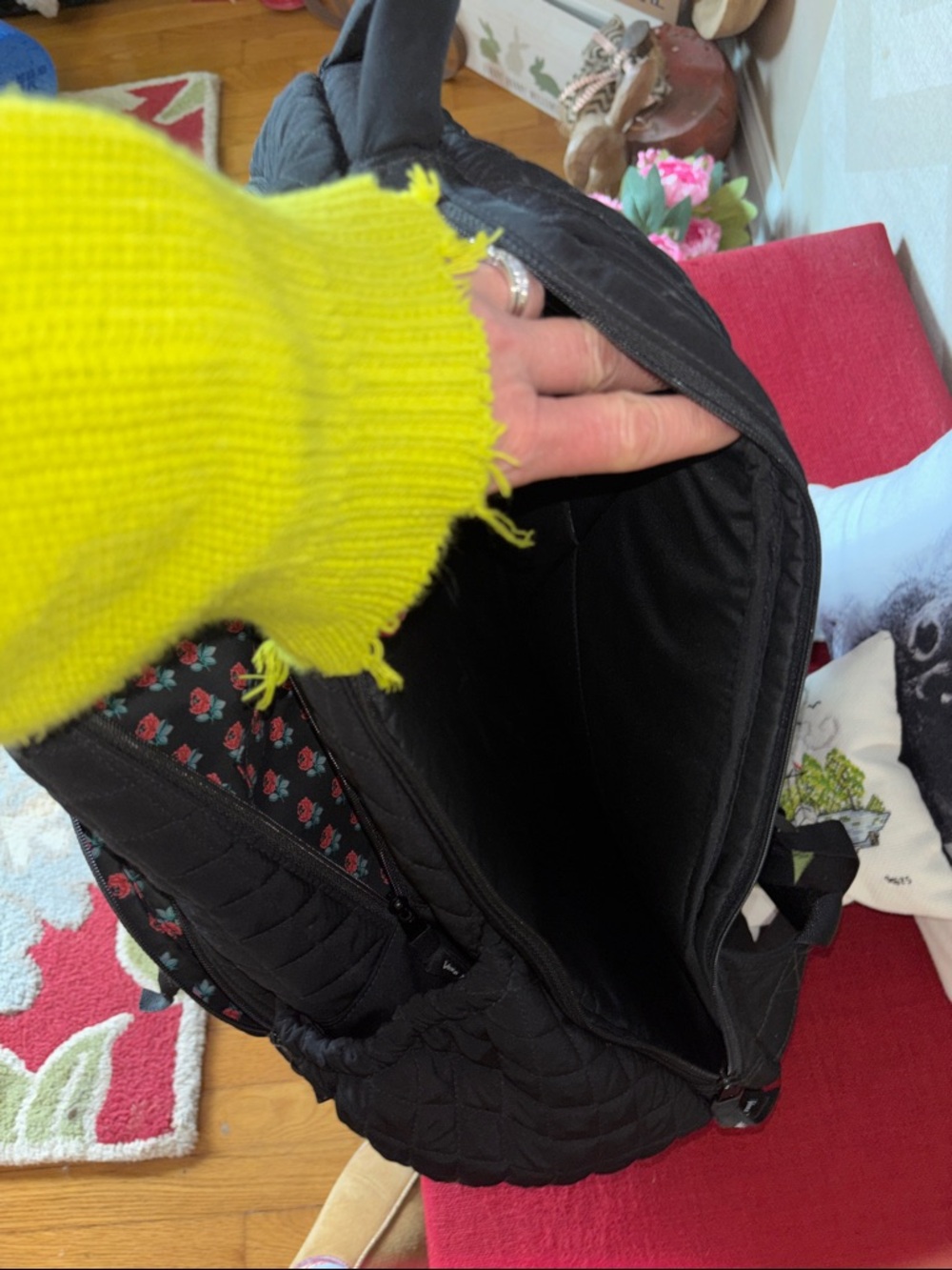 Quilted Black Backpack - Everyday Carry - Picture 8 of 14